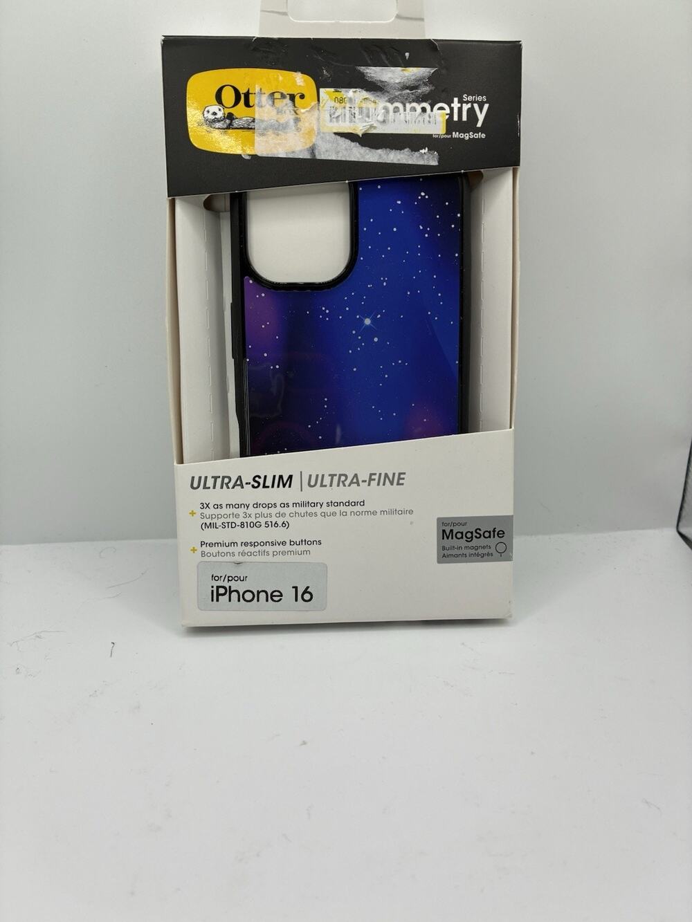 OtterBox Symmetry iPhone 16 Case MagSafe Blue Purple Galaxy Stars New in Box